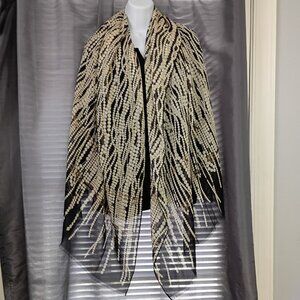 ❤️BOTTEGA VENETA Silk Made in Italy Pearl Theme Piano Shawl Scarf  70x34